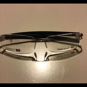 TAG Heuer eyeglass frame with leather temples